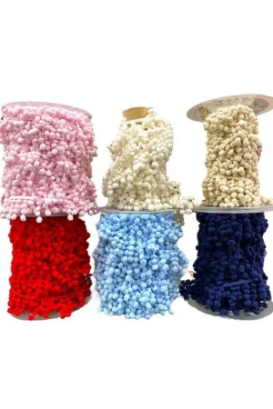 Nuova Collezione Passamaneria Frangia Pon Pon Piccola Alta 5 Cm