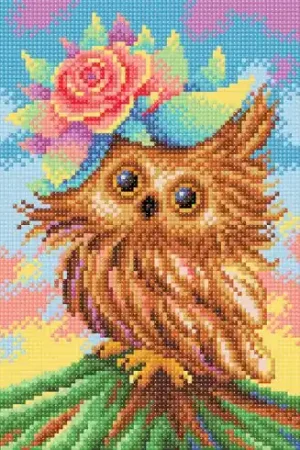 Kit ricamo diamante - Gufo elegante - Collection d'Art Consegna Rapida