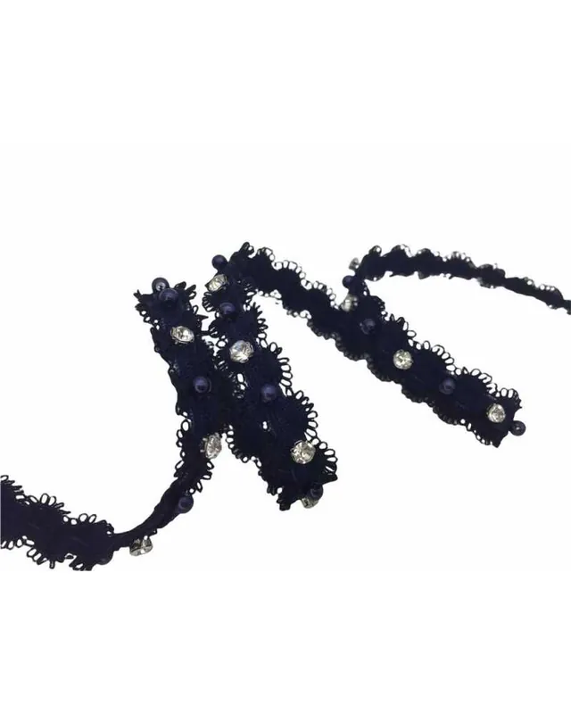 50 Cm Passamaneria Elastica Copripunto Strass Argento Perle Blu Alta 1 Cm Compra Adesso