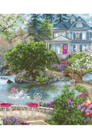 kit ricamo a punto croce - Tè vicino all'acqua - Luca-S Promozione