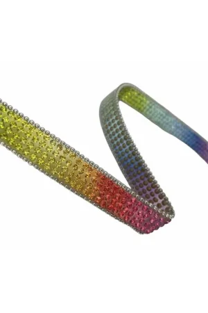 50 Cm Passamaneria Termoadesiva Strass e Perline Alta 1 Cm Ultime Pezzi