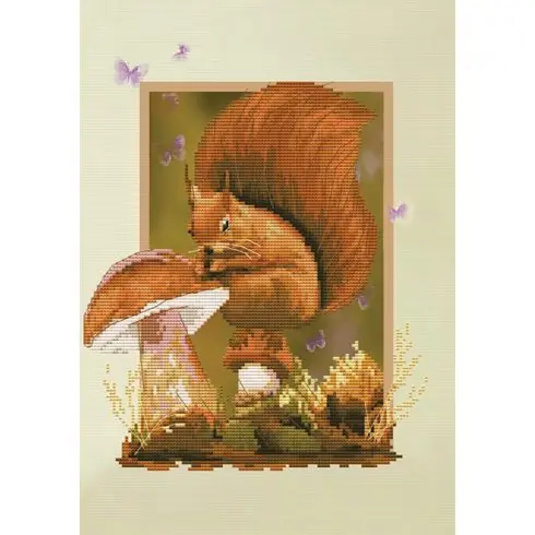 Spedizione Espresso kit ricamo a punto croce - Scoiattolo - Nova Sloboda