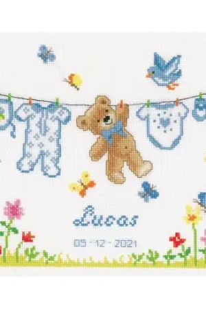 Prezzo Scontato kit ricamo a punto croce - Nascita orso - Vervaco