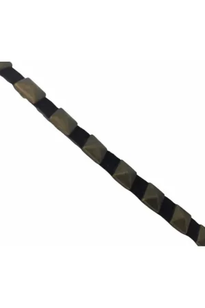 50 Cm Passamaneria Termoadesiva Base Nera Borchie Oro Scuro Alta 7 Mm Affare