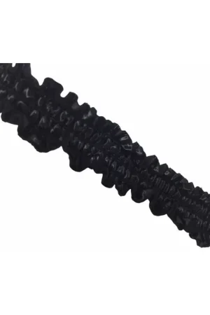 Economico Passamaneria Rouches Eco Pelle Vernice Nero Alta 2 Cm