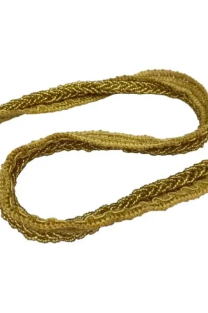 20 Cm Passamaneria Giallo Oro Lurex Perline Fettuccia Profilo Grosso 10 Mm Ultime Pezzi
