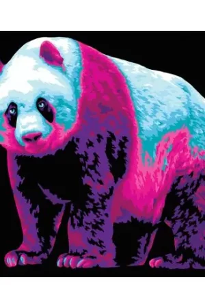 Kit di pittura per numero - Neon Panda - Wizardi Prezzo Conveniente