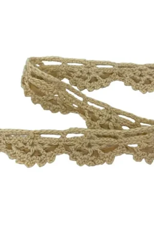 Compra Oggi Stesso Passamaneria Merletto Pizzo Punta Lana Uncinetto Nastro Dainetto Beige Alto 3 Cm