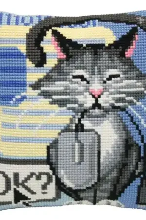 Esclusivo Kit cuscino fori grossi - Gatto e topo - Collection d'Art