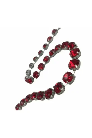 Non Perdere 50 Cm Passamaneria Gioiello Filo Strass Metallo Dimensione 8 Mm