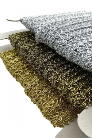 Ultimissimo Modello 25 Mt Passamaneria Arredamento Lurex Bordo alta 28 mm