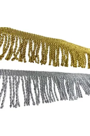 Passamaneria Frangia 2 Capi Cordoncino Lurex Alta 7 Cm Saldi
