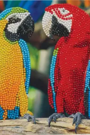 Saldi Carta con ricamo a diamante - Coppia di pappagalli - Crystal Art D.I.Y