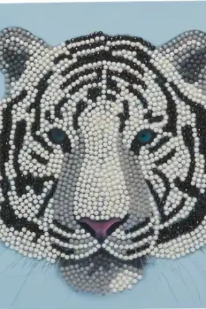 Carta con ricamo a diamante - Tigre bianco - Crystal Art D.I.Y Prezzo Scontato