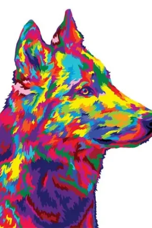 Direttamente Dal Produttore Kit di pittura per numero - Lupo Pop Art - Wizardi