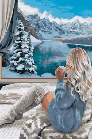 Kit di pittura per numero - Vista sulle montagne - Wizardi Offerta Del Giorno