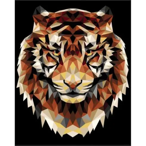 Kit di pittura per numero - Tigre poligonale - Wizardi Offerta Lampo