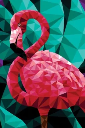 Kit di pittura per numero - Fenicottero poligonale - Wizardi Spedito Oggi