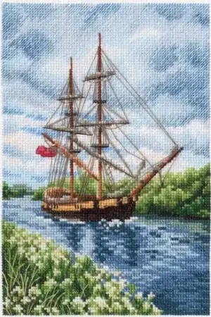 Acquista Ora kit ricamo a punto croce - Barca a vela a due alberi - RTO