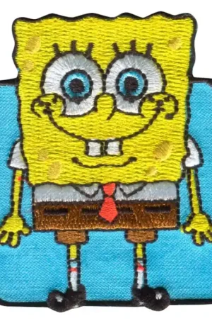 Professionale Patch Termoadesiva Ricamata SpongeBob Sorridente