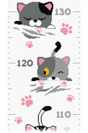 Offerta Limitata Kit di metri crescita da ricamo - Piccoli gatti - Princesse