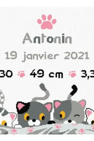 kit ricamo a punto croce - Piccoli gatti - Princesse Saldi