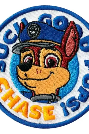Toppa Termoadesiva Ricamata di Paw Patrol -Chase Such Good Pups! Offerta Limitata