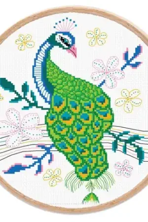 kit ricamo a punto croce - Il mondo a colori - Il pavone - Marie Coeur Ordina Subito