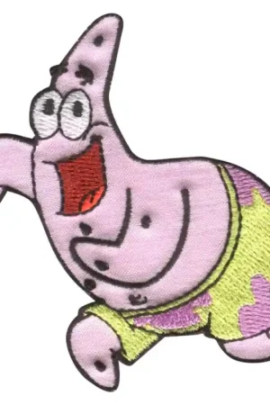 Nuovo Arrivo Patch Termoadesivo Ricamato di Patrick che Balla - SpongeBob