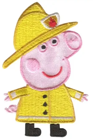 Prezzo Di Fabbrica Toppa Termoadesiva Ricamata -Peppa Pig Pompiere