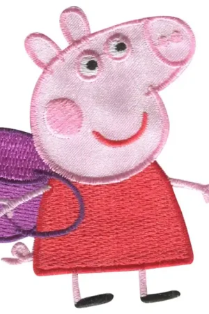 Toppa Termoadesiva Ricamata -Peppa Pig con Zainetto A Buon Prezzo