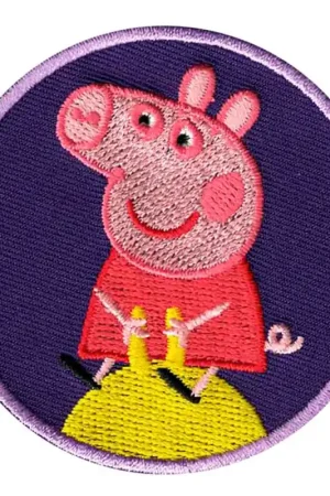 Spedito Oggi Patch Termoadesiva Ricamata Peppa Pig che Gioca