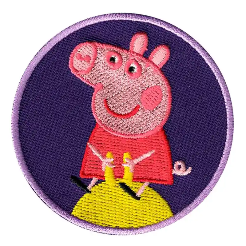 Spedito Oggi Patch Termoadesiva Ricamata Peppa Pig che Gioca