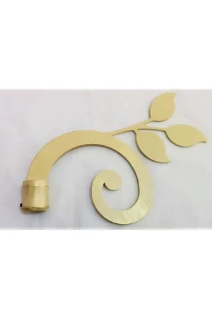 Coppia kit per suppoto 1 bastone piu terminali ferro battuto modello foglia renoir Reso Gratuito