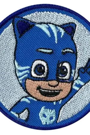 Sconto Patch Termoadesiva Ricamata PJ Masks Catboy Circolare