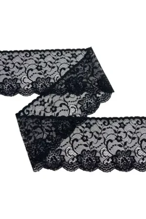 Passamaneria Pizzo Rashel Punta Tulle Fiore Ricamato Nero Alto 11 Cm Subito Disponibile