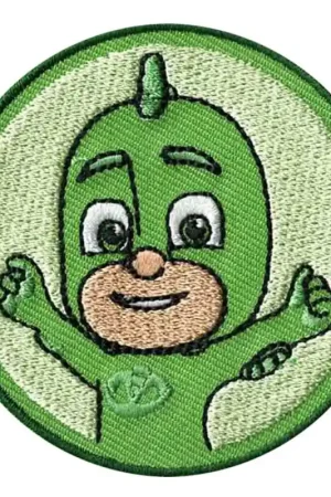 Patch Termoadesiva Ricamata PJ Masks Gekko Circolare Nuova Collezione