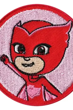 Patch Termoadesiva Ricamata PJ Masks Owlette Circolare Ultima Occasione