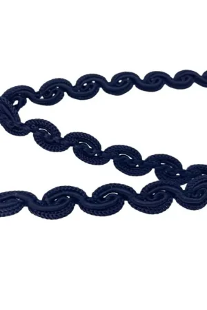 Ultima Occasione Passamaneria Copripunto Agremano Serpentina Blu Scuro Alto 15 Mm