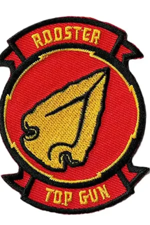 Nuova Collezione Patch Termoadesiva Ricamata Rooster Top Gun