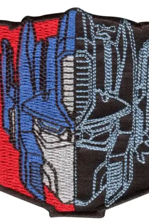 Reso Gratuito Toppa Termoadesiva Ricamata- Transformers Optimus Prime Rosso-Nero