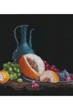 kit ricamo a punto croce - Natura morta con melone - Oven Di Tendenza