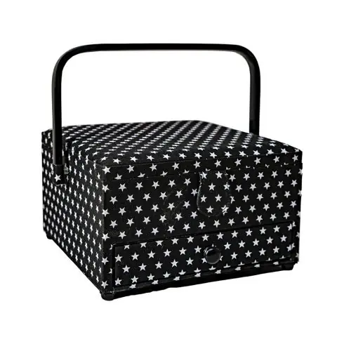 Scatola potalavoro - Stelle bianche e nere - Hobby Gift Professionale