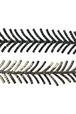 10 Cm Passamaneria Gioiello Nero Disegno Spiga Nero Alta 25 Mm Acquista Ora