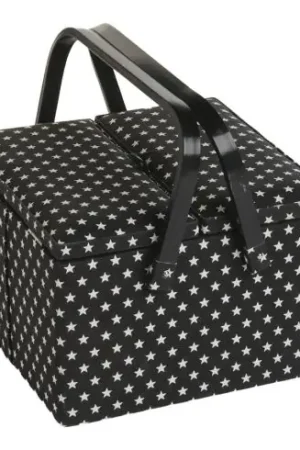 Scatola potalavoro - Stelle bianche e nere - piccole - Hobby Gift Solo Oggi