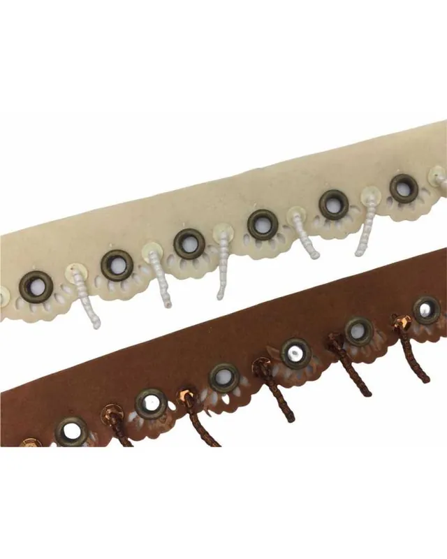 Popolare Passamaneria Sangallo Vellutino Frangia Perline Borchie Alto 25 Mm