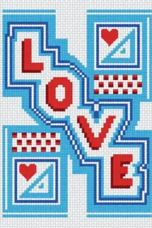 kit ricamo a punto croce - Love - Luc Créations Esclusivo