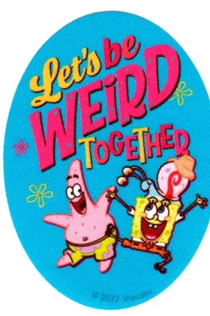 Ultime Pezzi Toppa Termoadesiva Ovale Spongebob e Patrick Let's Be Weird Together