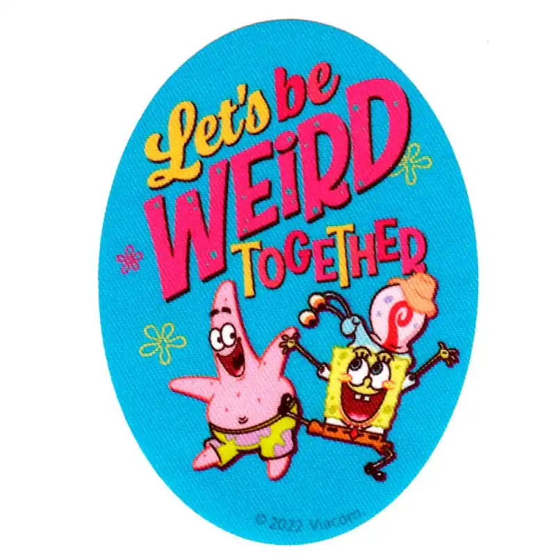 Ultime Pezzi Toppa Termoadesiva Ovale Spongebob e Patrick Let's Be Weird Together