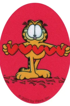 Esclusivo Toppa Termoadesiva Ovale Garfield Con Cuori
